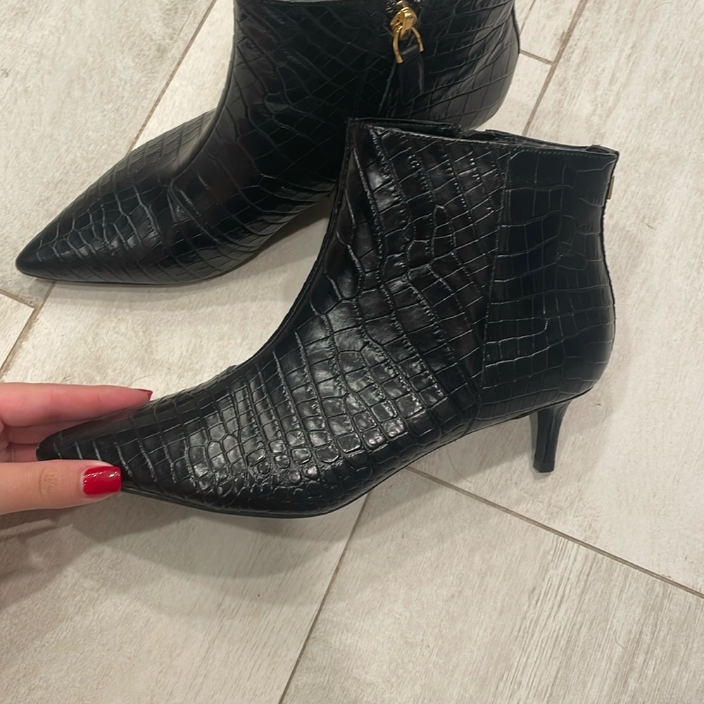 Ralph Lauren snake skin Kitten Heel Boots